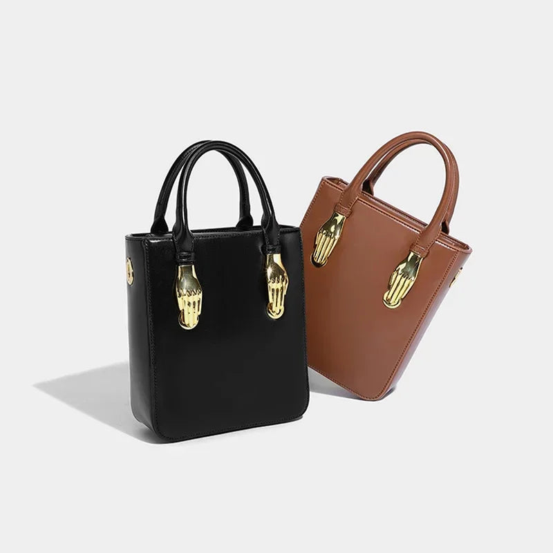 Bolsa de Couro Bellari Noir - Travas de mãozinhas