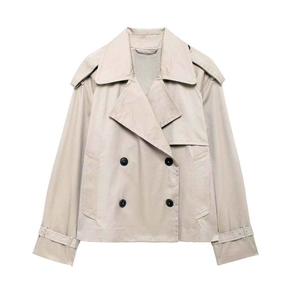 Jaqueta Feminina Trench Lapela