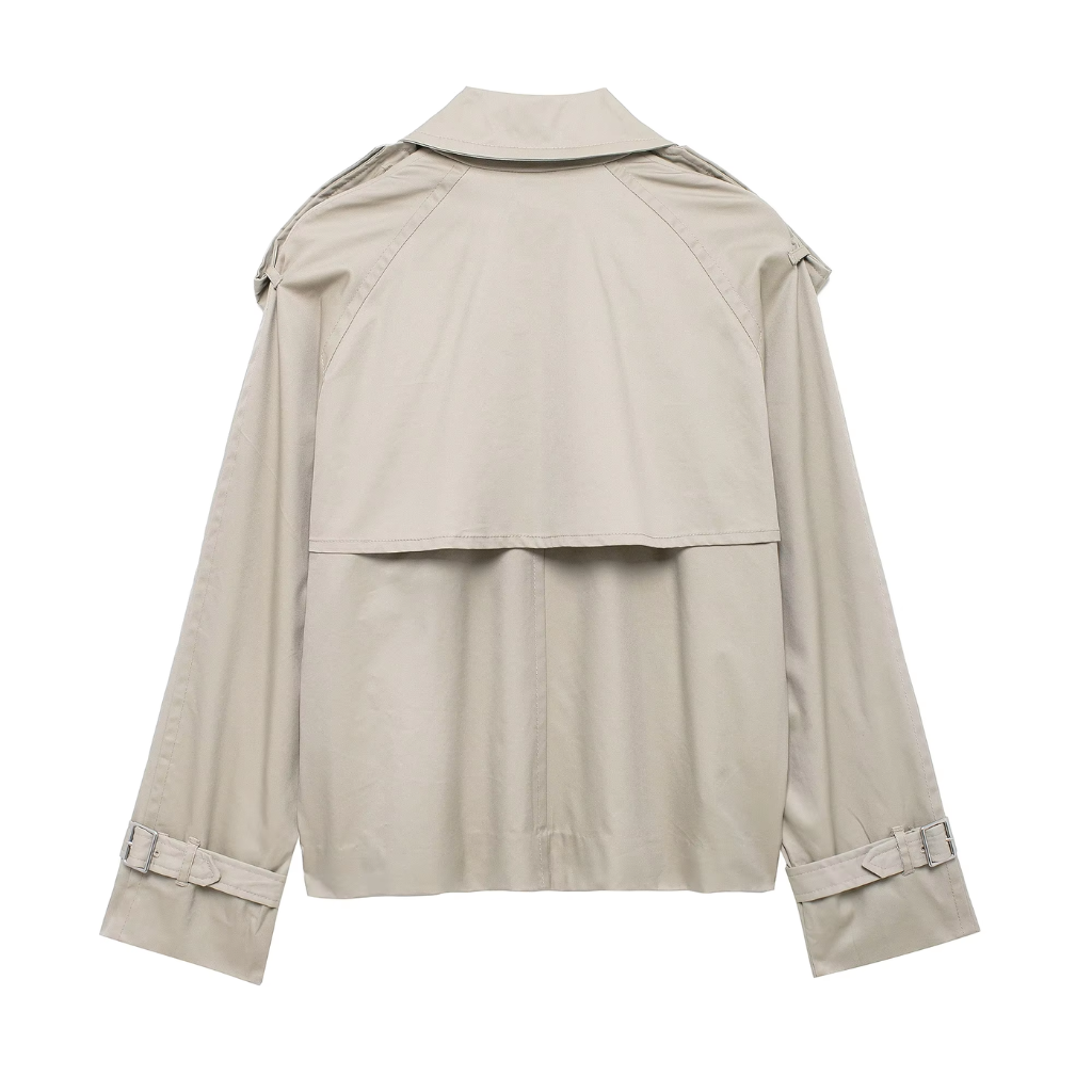 Jaqueta Feminina Trench Lapela