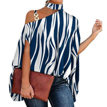 Camisa Feminina Gola Alta e Ombro Aberto - Brenda