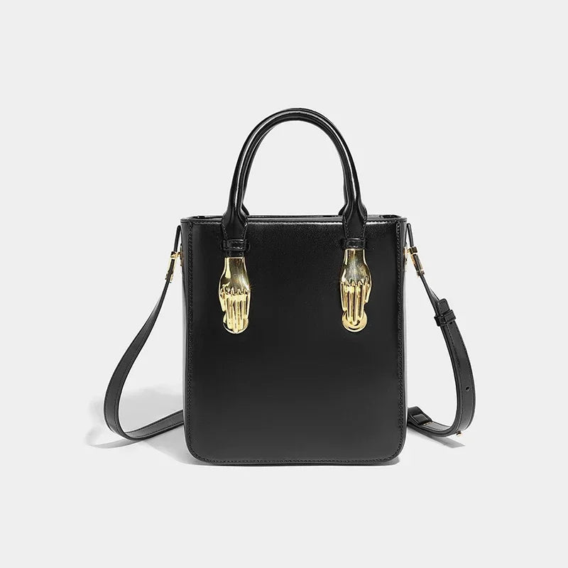 Bolsa de Couro Bellari Noir - Travas de mãozinhas