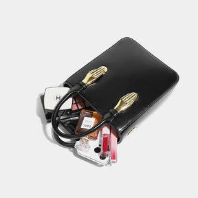 Bolsa de Couro Bellari Noir - Travas de mãozinhas