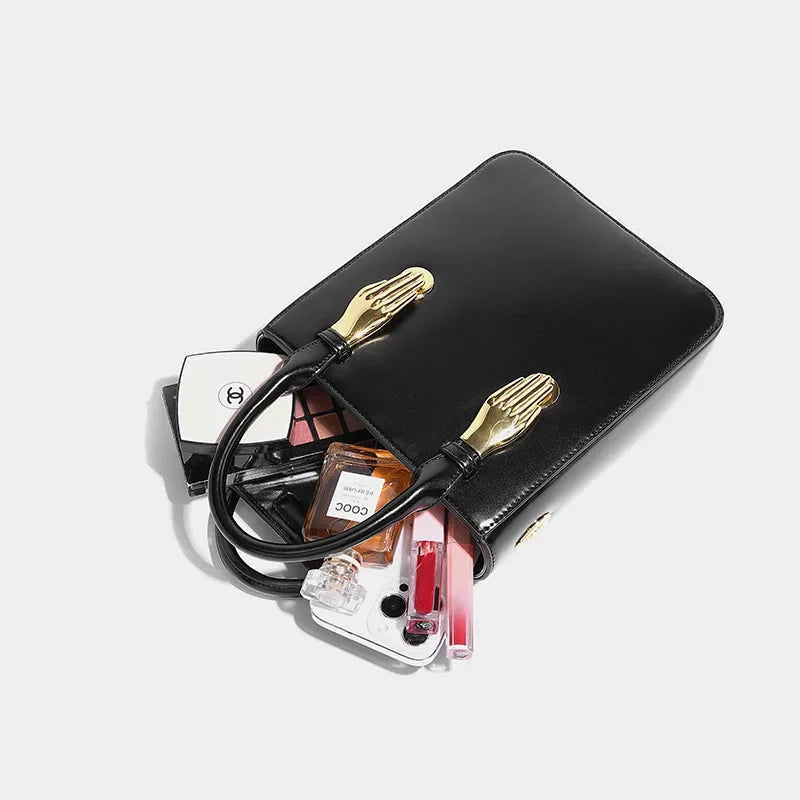 Bolsa de Couro Bellari Noir - Travas de mãozinhas